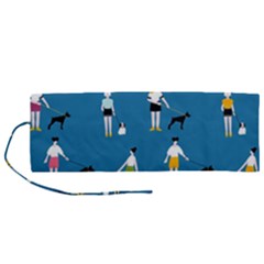 Girls Walk With Their Dogs Roll Up Canvas Pencil Holder (m) by SychEva