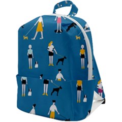 Girls Walk With Their Dogs Zip Up Backpack by SychEva