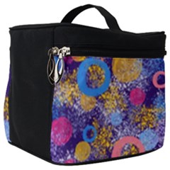 Multicolored Splashes And Watercolor Circles On A Dark Background Make Up Travel Bag (big)