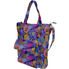 Multicolored Splashes And Watercolor Circles On A Dark Background Shoulder Tote Bag by SychEva