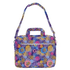 Multicolored Splashes And Watercolor Circles On A Dark Background Macbook Pro Shoulder Laptop Bag (large) by SychEva