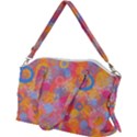 Multicolored Splashes And Watercolor Circles On A Dark Background Canvas Crossbody Bag View2