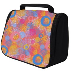 Multicolored Splashes And Watercolor Circles On A Dark Background Full Print Travel Pouch (big) by SychEva