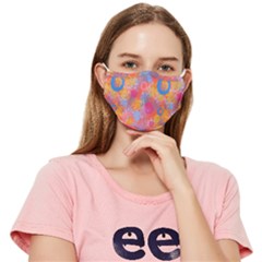 Multicolored Splashes And Watercolor Circles On A Dark Background Fitted Cloth Face Mask (adult)