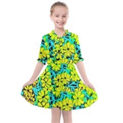 Chrysanthemums in full bloom~ Kids  All Frills Chiffon Dress