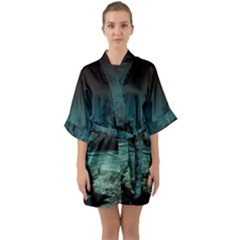 Industry-setting-world-urban Half Sleeve Satin Kimono  by Sudhe