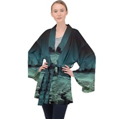 Industry-setting-world-urban Long Sleeve Velvet Kimono 