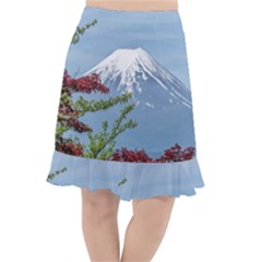 Mountain-mount-landscape-japanese Fishtail Chiffon Skirt by Sudhe