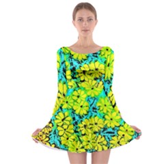 Chrysanthemums Long Sleeve Skater Dress