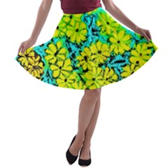 Chrysanthemums A-line Skater Skirt
