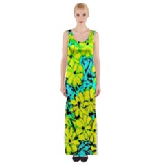 Chrysanthemums Thigh Split Maxi Dress