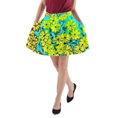 Chrysanthemums A-Line Pocket Skirt