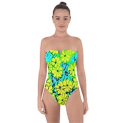 Chrysanthemums Tie Back One Piece Swimsuit