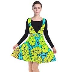 Chrysanthemums Plunge Pinafore Dress