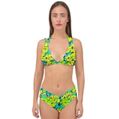 Chrysanthemums Double Strap Halter Bikini Set