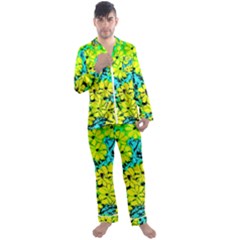 Chrysanthemums Men s Long Sleeve Satin Pajamas Set