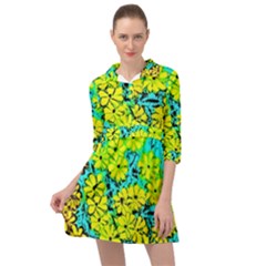 Chrysanthemums Mini Skater Shirt Dress