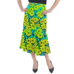 Chrysanthemums Midi Mermaid Skirt