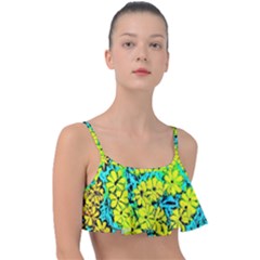 Chrysanthemums Frill Bikini Top