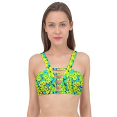 Chrysanthemums Cage Up Bikini Top