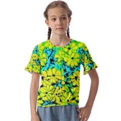 Chrysanthemums Kids  Cuff Sleeve Scrunch Bottom Tee