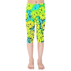 Chrysanthemums Kids  Capri Leggings  by Hostory