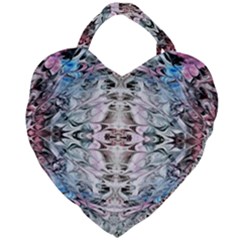 Abstract Waves Iii Giant Heart Shaped Tote