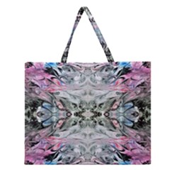 Abstract Waves Iv Zipper Large Tote Bag