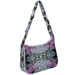 Abstract Waves Iv Zip Up Shoulder Bag