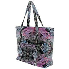 Abstract Waves-mixed Media Zip Up Canvas Bag