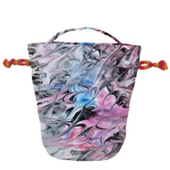 Abstract Waves Module Drawstring Bucket Bag by kaleidomarblingart