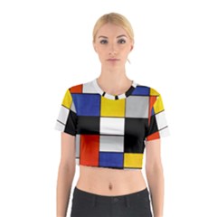 Composition A By Piet Mondrian Cotton Crop Top by impacteesstreetweareight