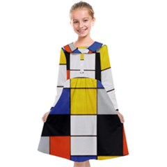 Composition A By Piet Mondrian Kids  Midi Sailor Dress by impacteesstreetweareight