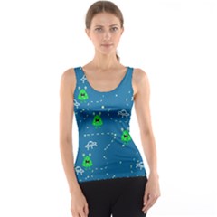 Funny Aliens With Spaceships Tank Top