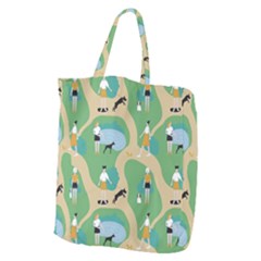 Girls With Dogs For A Walk In The Park Giant Grocery Tote by SychEva