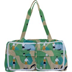 Girls With Dogs For A Walk In The Park Multi Function Bag by SychEva