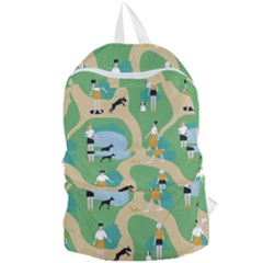 Girls With Dogs For A Walk In The Park Foldable Lightweight Backpack by SychEva