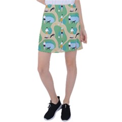 Girls With Dogs For A Walk In The Park Tennis Skirt by SychEva