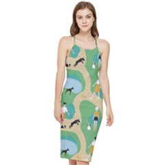 Girls With Dogs For A Walk In The Park Bodycon Cross Back Summer Dress by SychEva