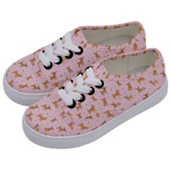 Cute Chihuahua With Sparkles On A Pink Background Kids  Classic Low Top Sneakers by SychEva