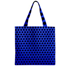 Metallic Mesh Screen-blue Zipper Grocery Tote Bag