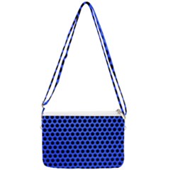 Metallic Mesh Screen-blue Double Gusset Crossbody Bag by impacteesstreetweareight