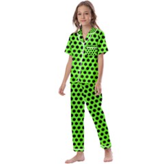 Metallic Mesh Screen-green Kids  Satin Short Sleeve Pajamas Set by impacteesstreetweareight