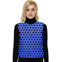 Metallic Mesh Screen-blue Women s Short Button Up Puffer Vest by impacteesstreetweareight