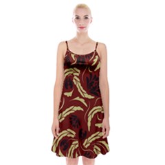 Folk flowers pattern Floral surface design Seamless pattern Spaghetti Strap Velvet Dress