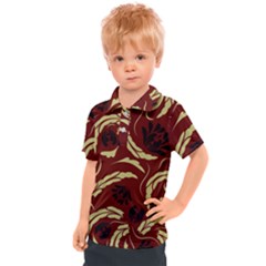 Folk flowers pattern Floral surface design Seamless pattern Kids  Polo Tee