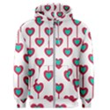 Red Hearts On A White Background Men s Zipper Hoodie View1