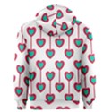 Red Hearts On A White Background Men s Zipper Hoodie View2