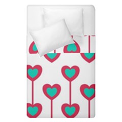 Red Hearts On A White Background Duvet Cover Double Side (Single Size)