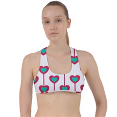 Red Hearts On A White Background Criss Cross Racerback Sports Bra